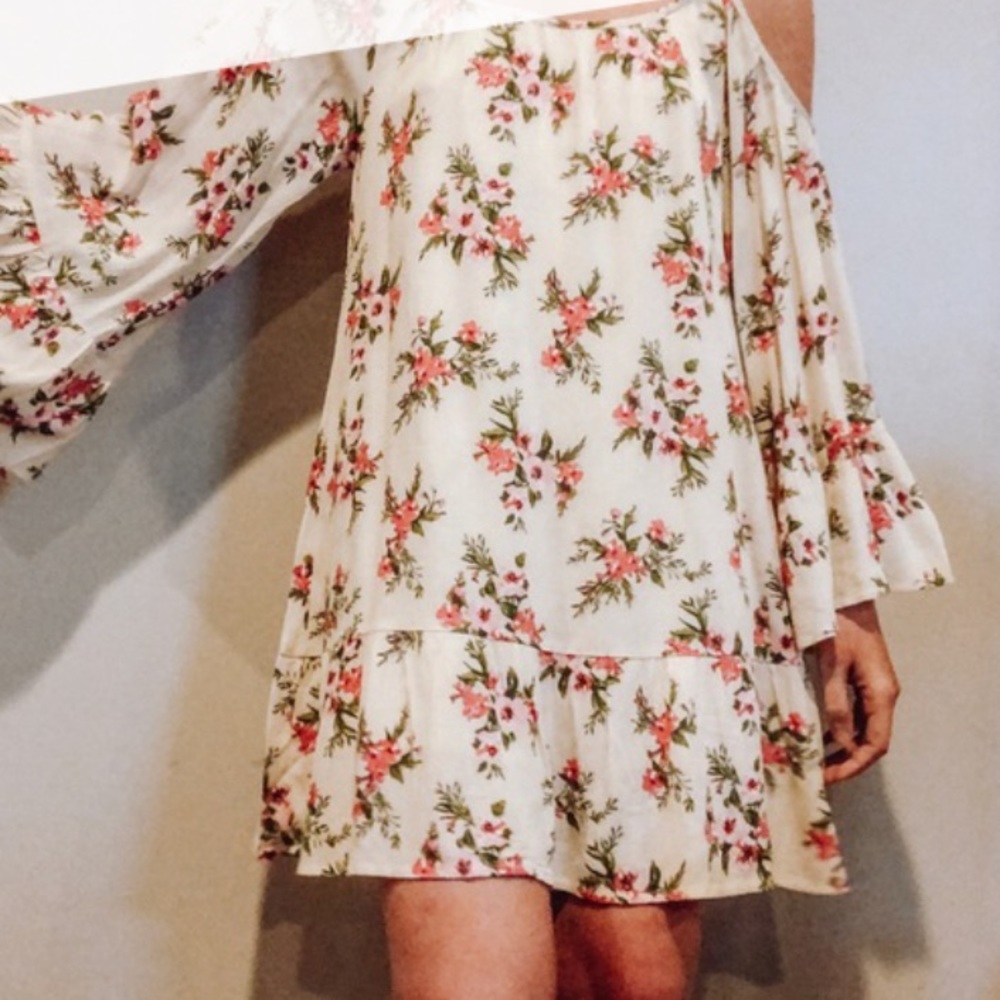 Altar’d State Floral Print Cold Shoulder Dress - Picture 1 of 5